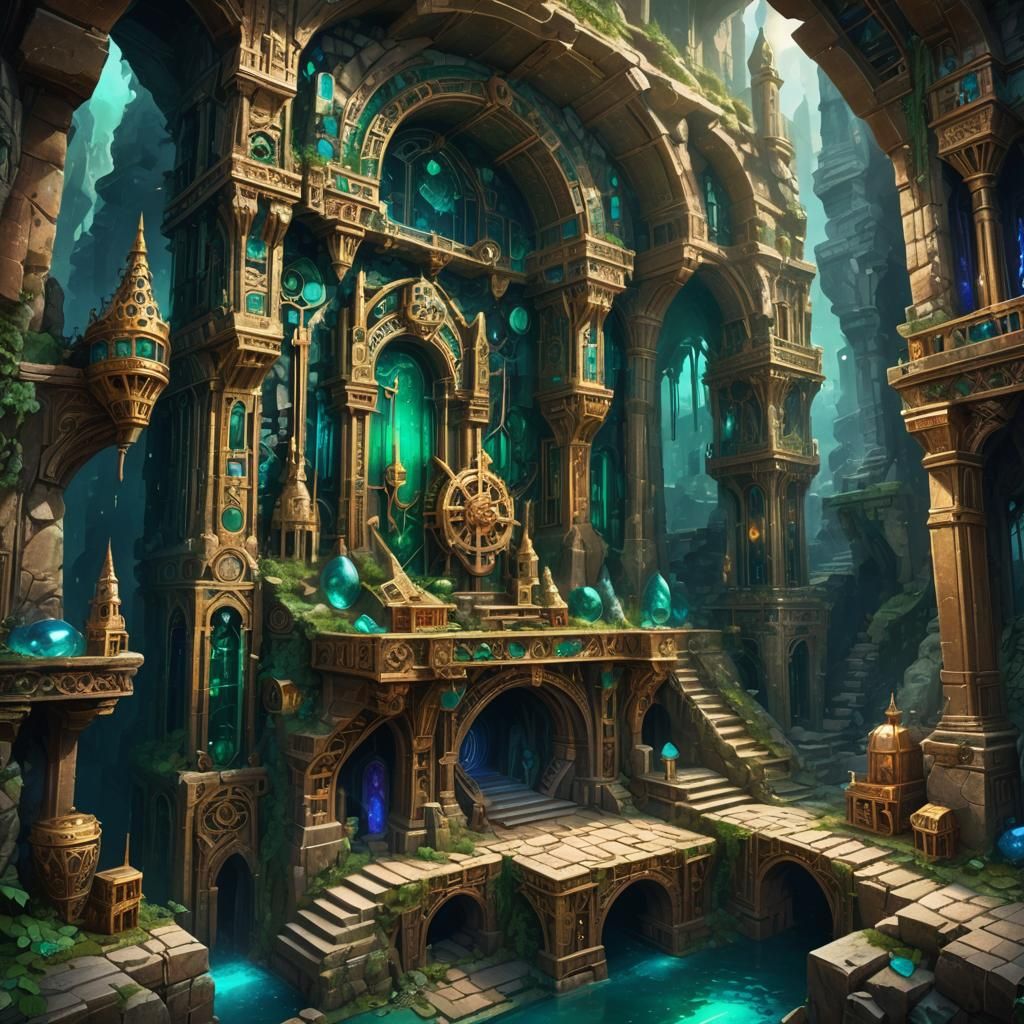 Mystical Mine of Musical Instruments: Fantasy Concept Art