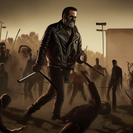 Negan Walking Dead Matte Painting in 8k