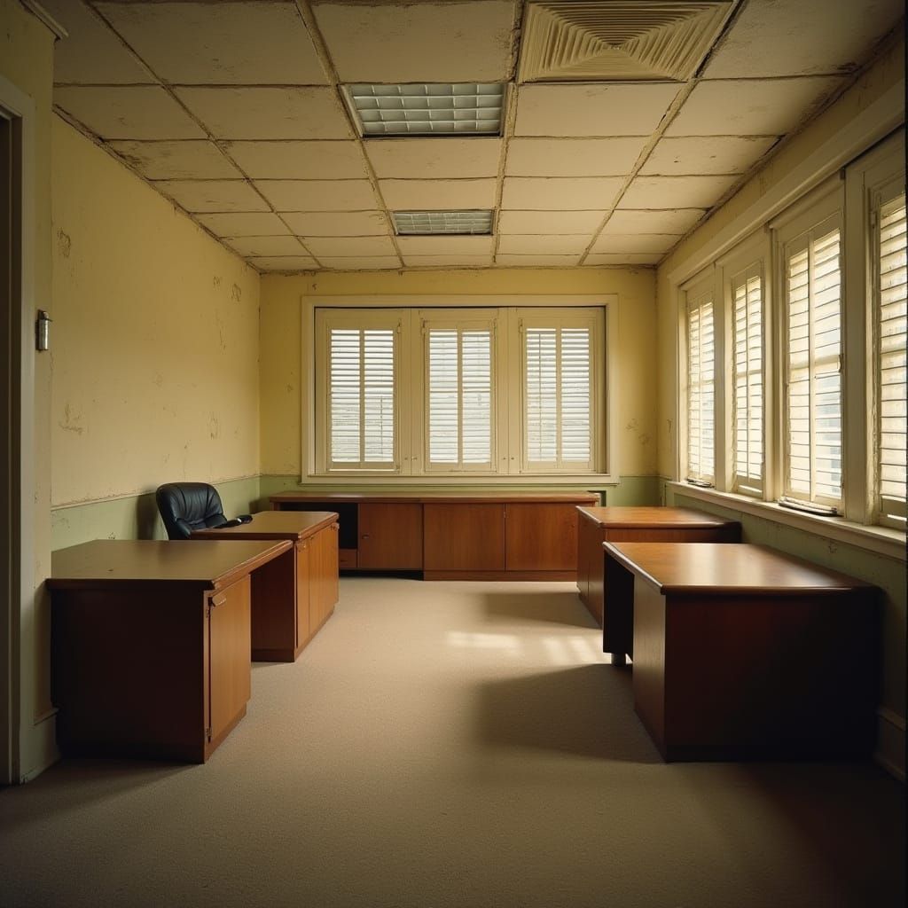 Abandoned Office Building in Fading Light