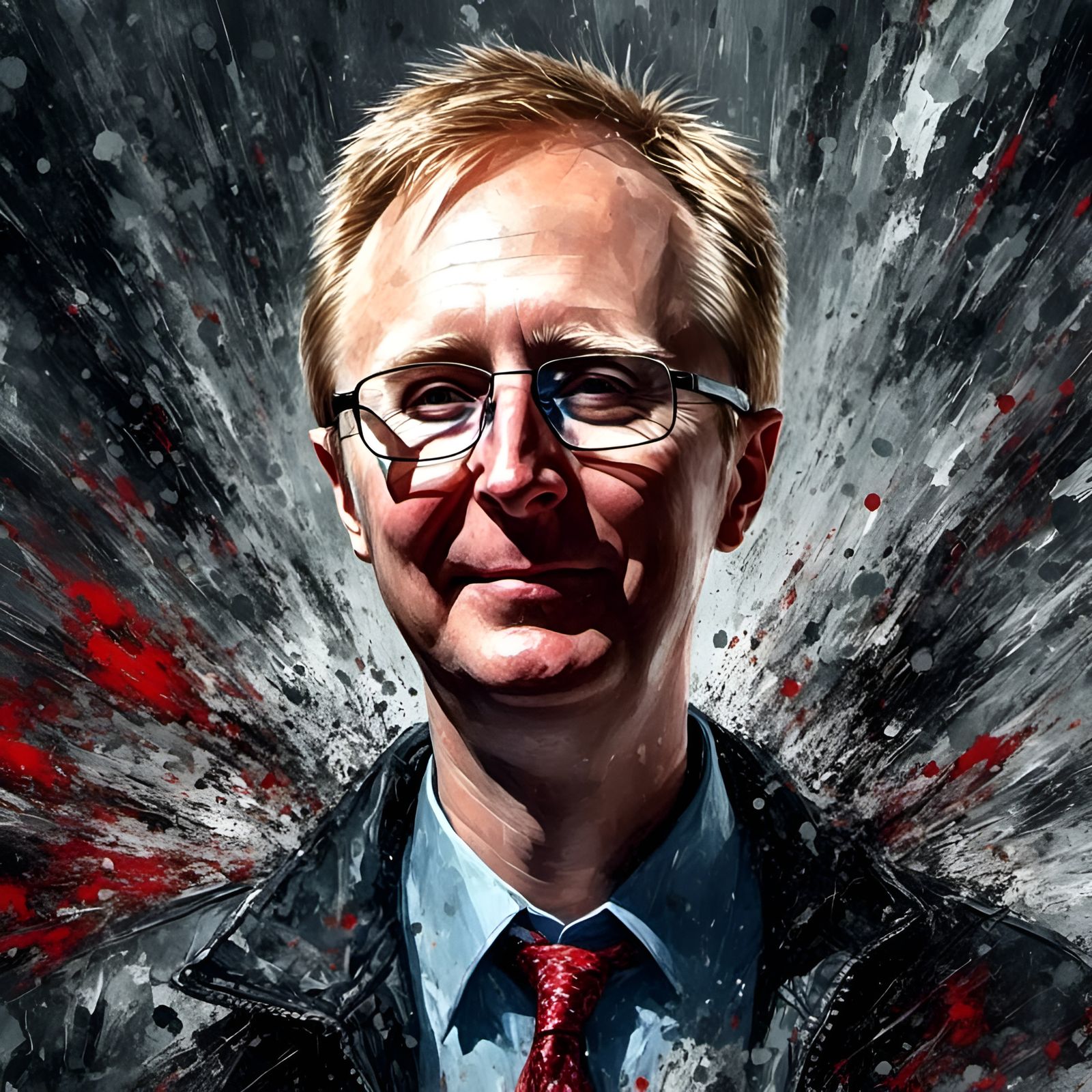 Scary Creature in Stormy Weather, Macabre Illustration