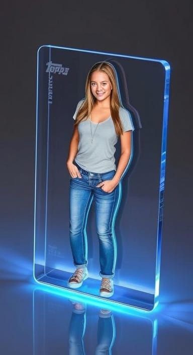 Topps Hologram Card Projecting Sydney Sweeney in 3D