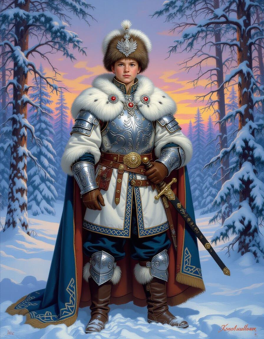 Kislevite Boyar-Lord Portrait in Baroque Realism Style