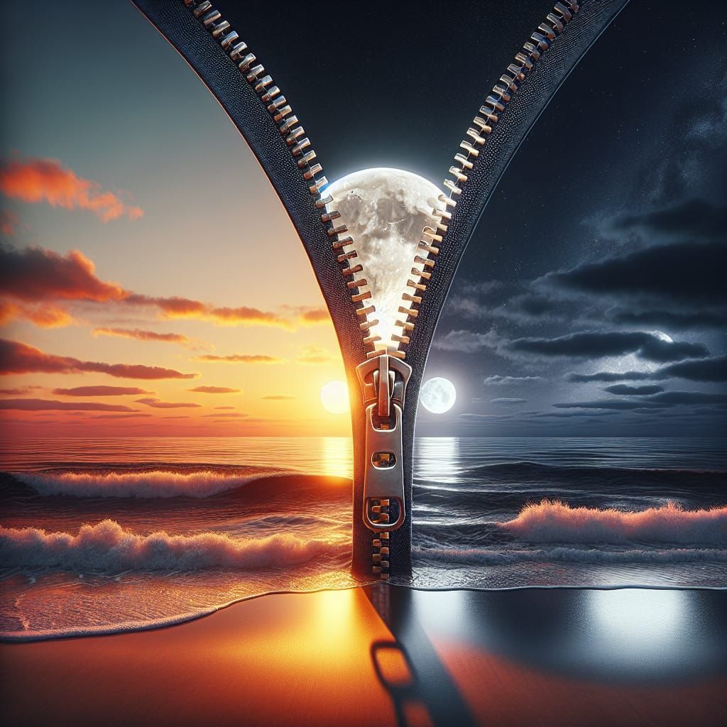 Surreal Zipper Separates Day and Night