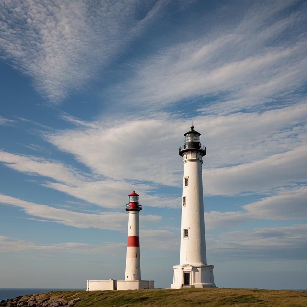 Lone Lighthouse at Horizon's Edge