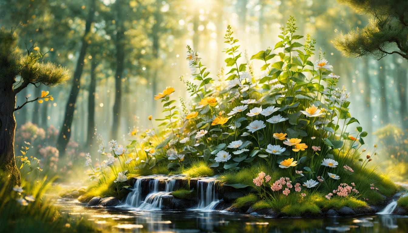 Elf Boy Leaping in Forest: Watercolor Fantasy