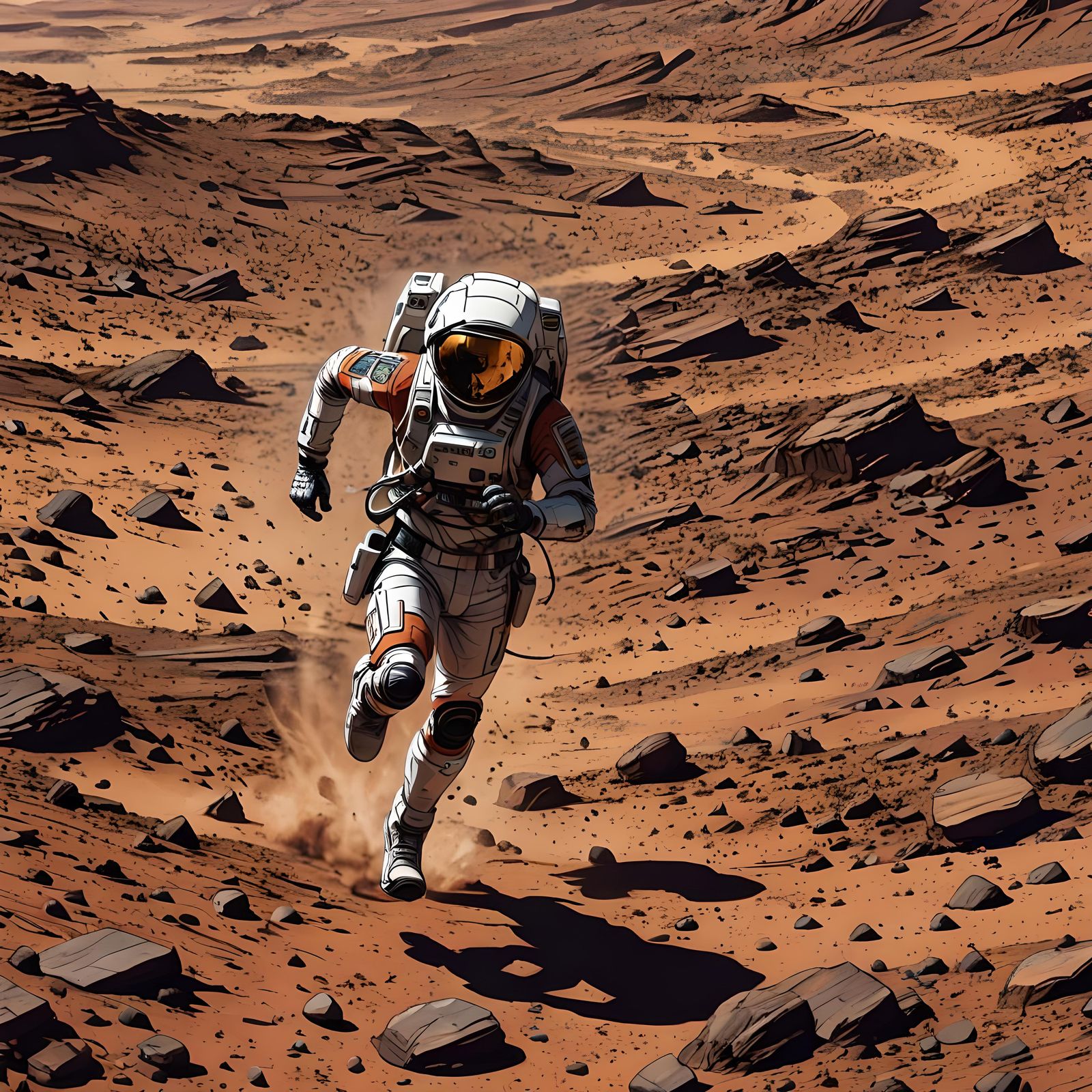 Mars Marathon in Anime Style