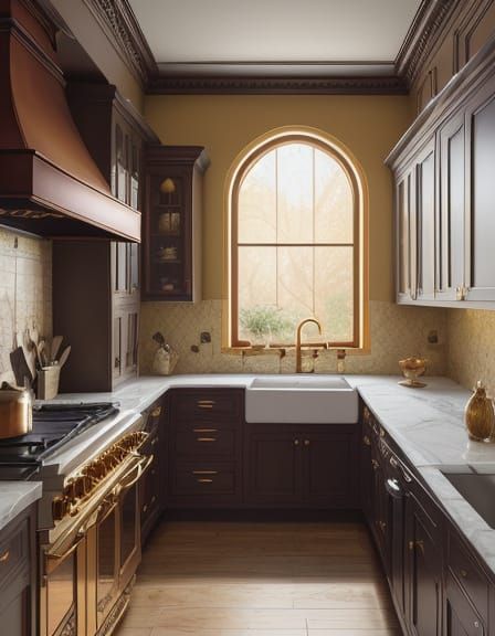 Whimsical Golden Kitchen Sanctuary