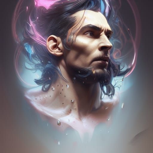 God of Mischief: Detailed Portrait in Art Nouveau Style