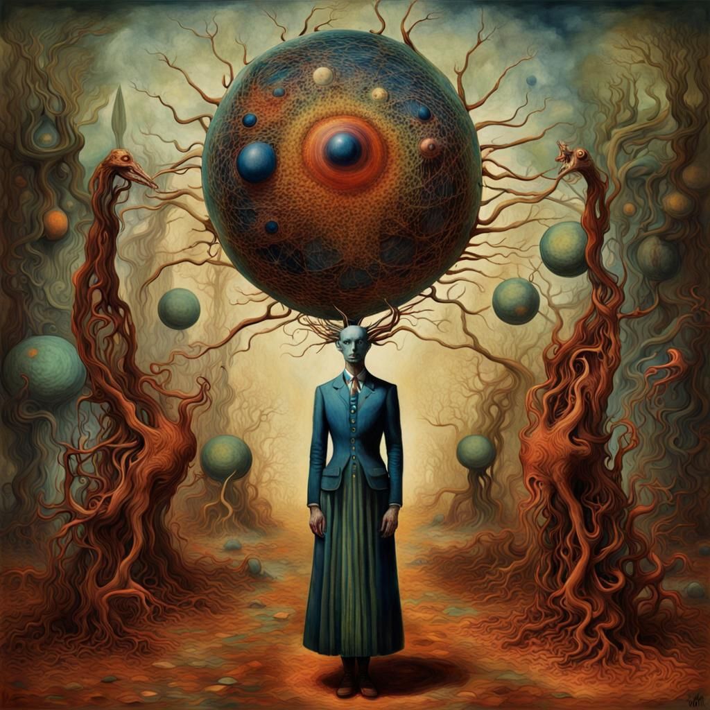 Surreal Dreamscape in Organicpunk Style