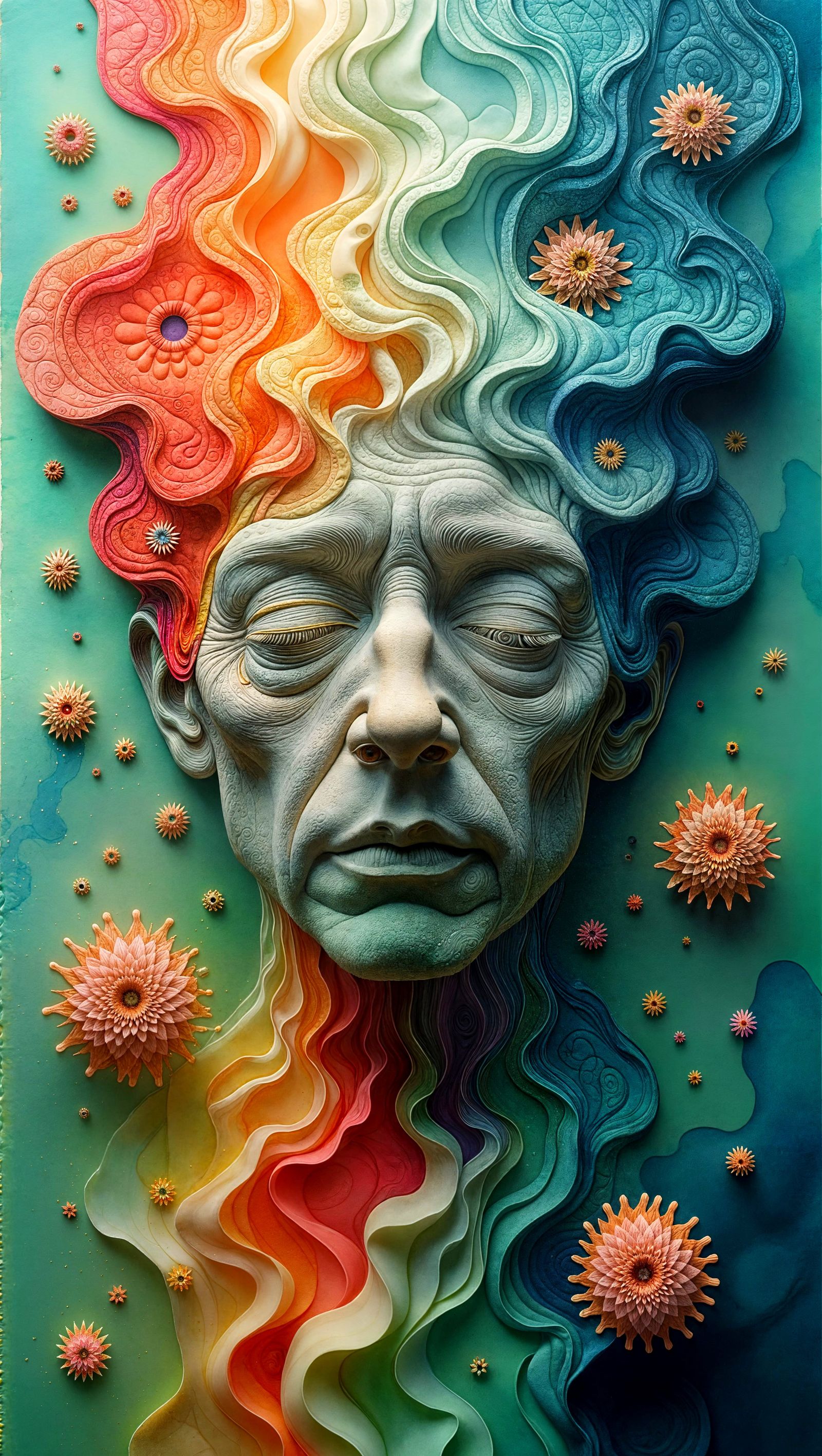 Surreal Prokaryote Dreamscape in Vibrant Colors