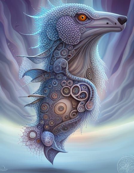 Australian Flora and Fauna in Fractal Zentangle Style