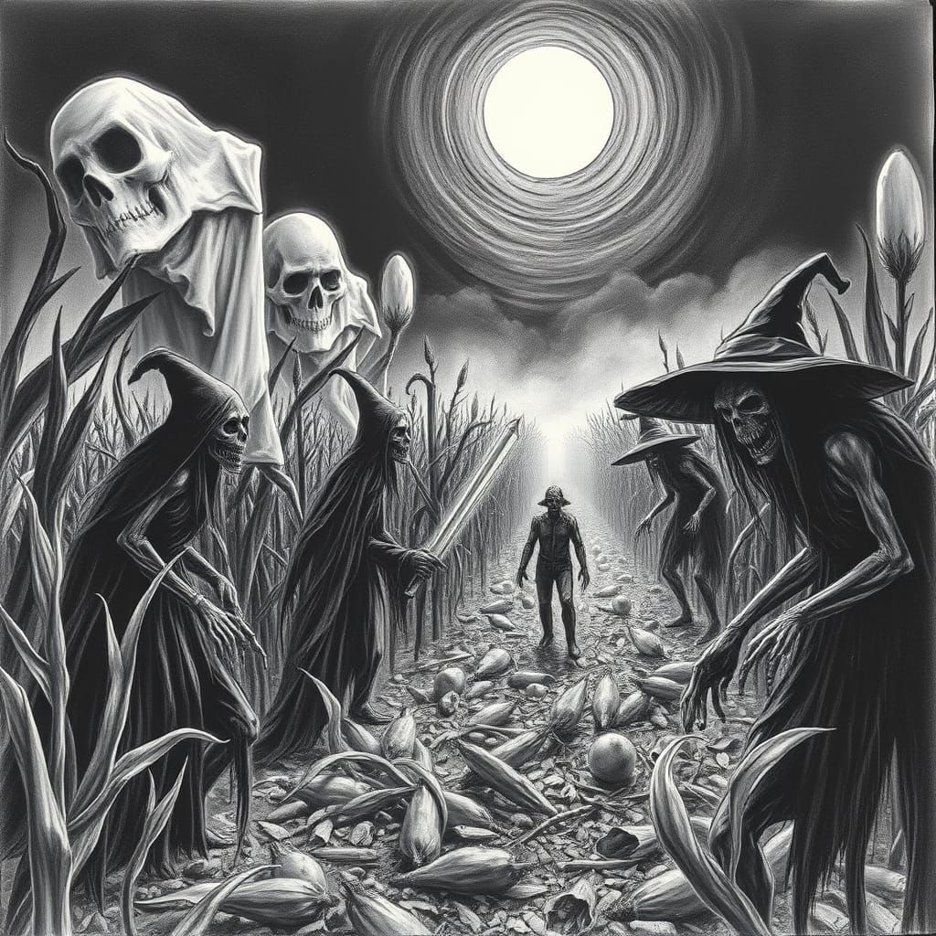 Nightmarish Harvest Festival with Spectral Beings