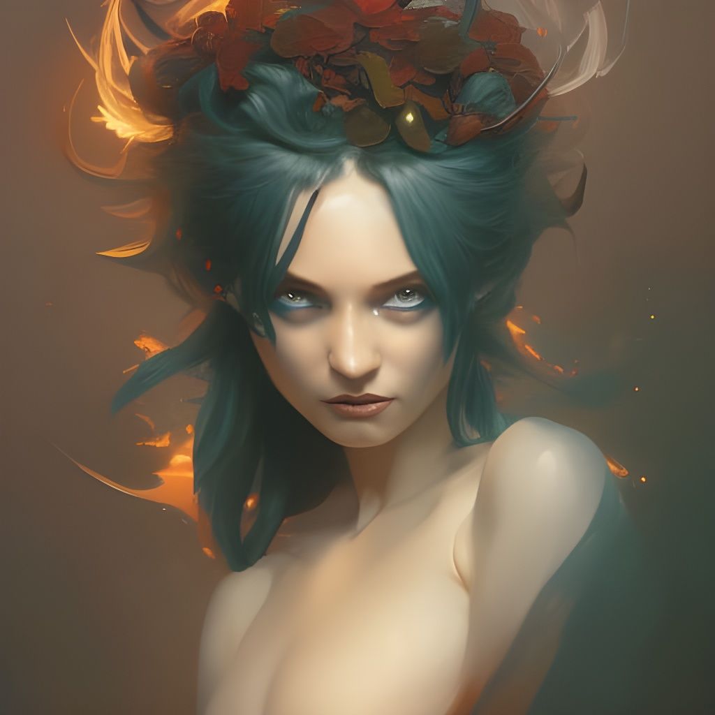 Demonic Pixie Portrait in Hyperdetailed Digital Art
