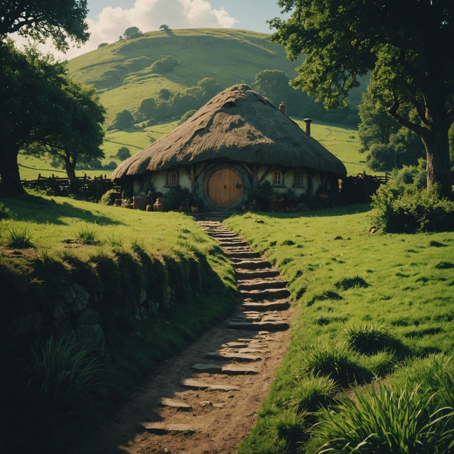 Cinematic Film Still of The Shire