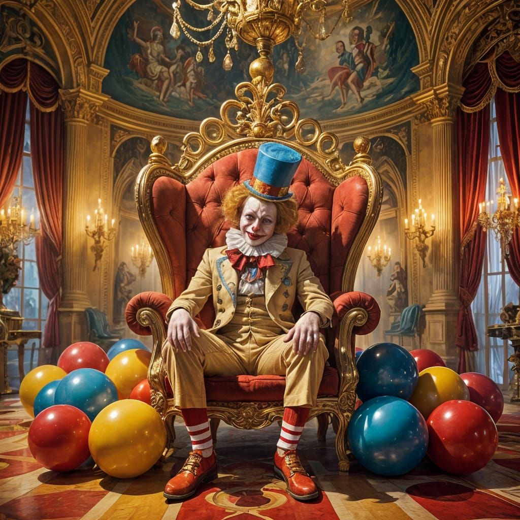 A Palace Transformed into a Vibrant Circus in Whimsical Styl...