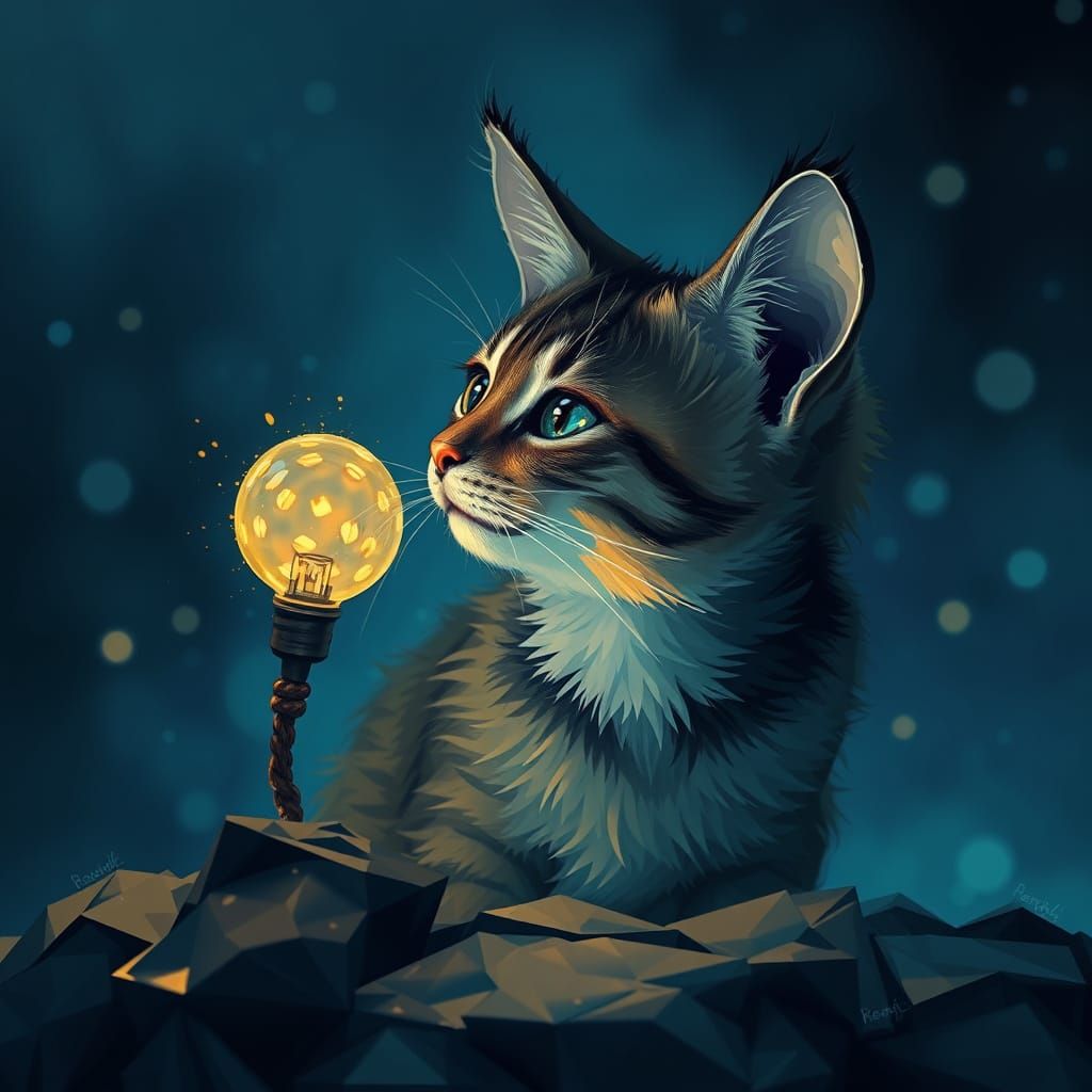 Small Cat Longingly Contemplating Forbidden Treasure in Omin...