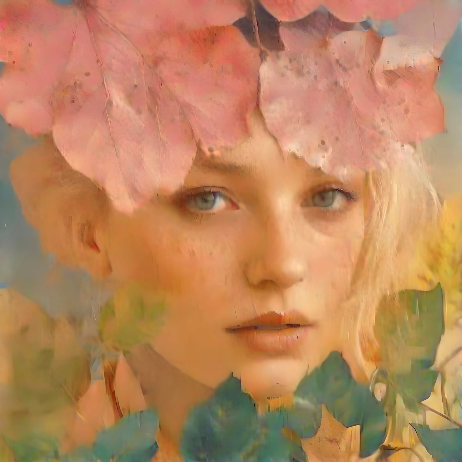 Pastel Leaves Emerge from Geometric Abstraction