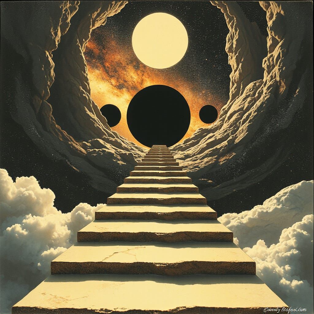 Stairway to Parallel Universe Under Black Sun