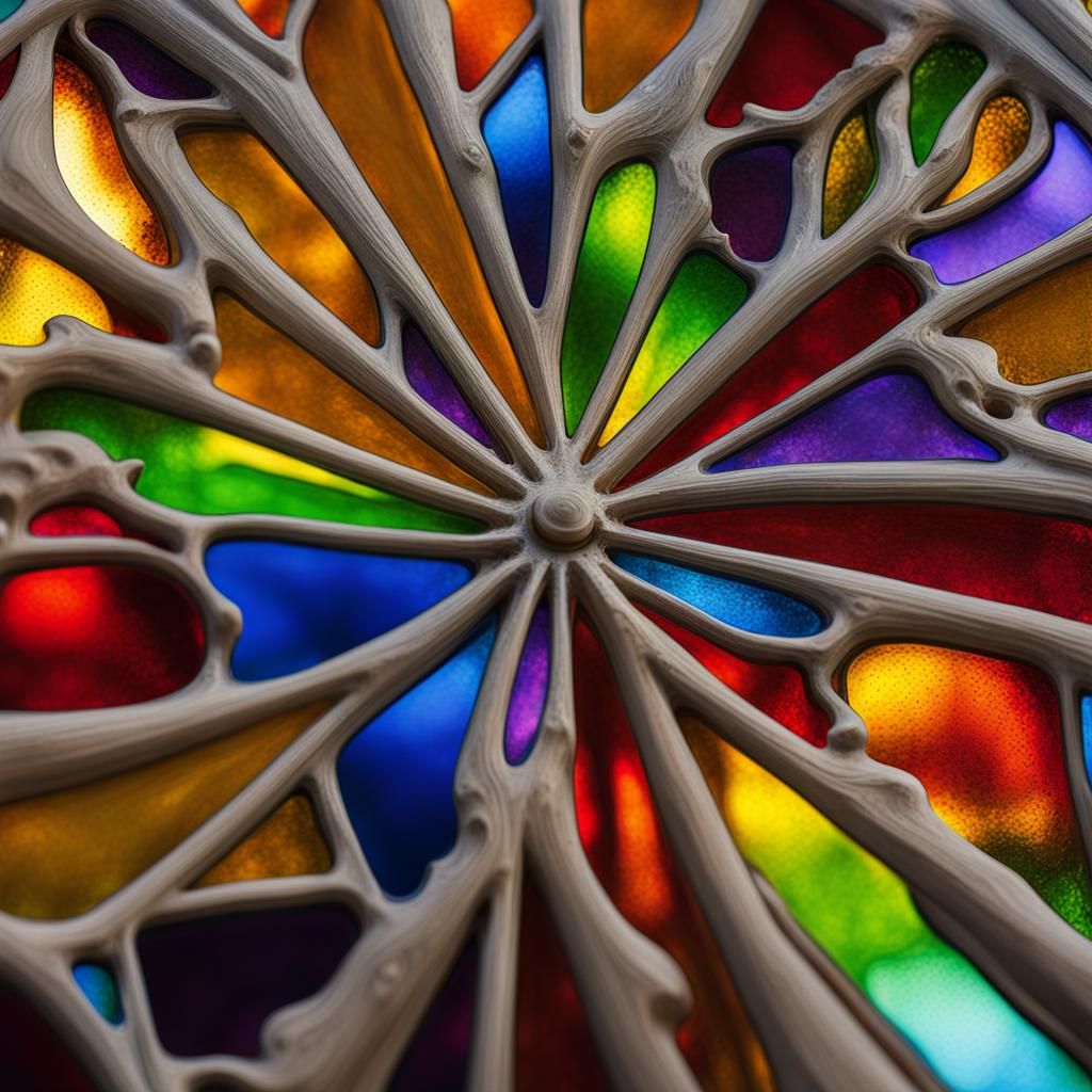 Melting Colorful Church Window Glass Art