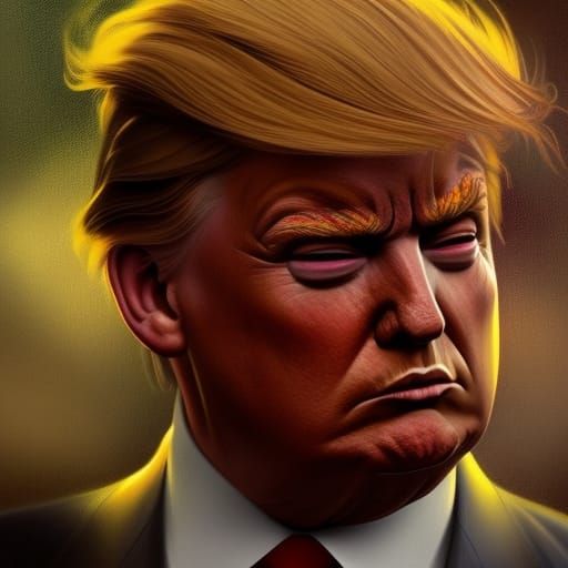 Demonic Donald Trump Portrait in Trending Art Style