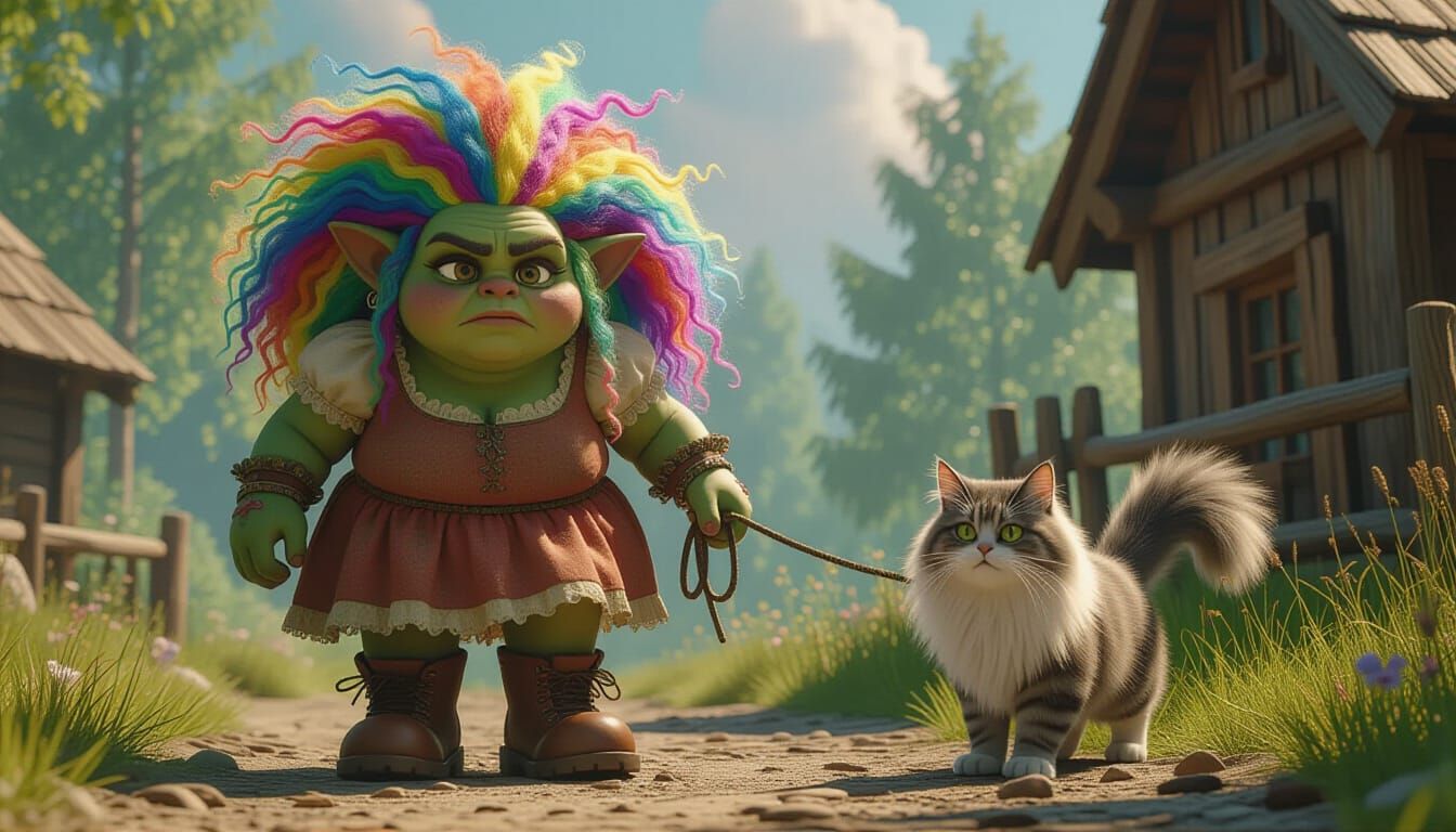 A big fat troll green skin