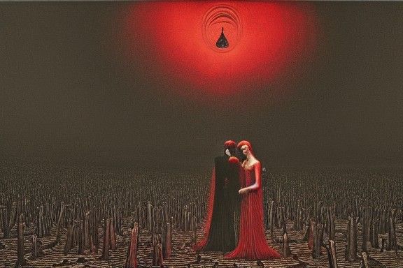 Sinister Androgynous Military Wedding in Dark Fantasy Style