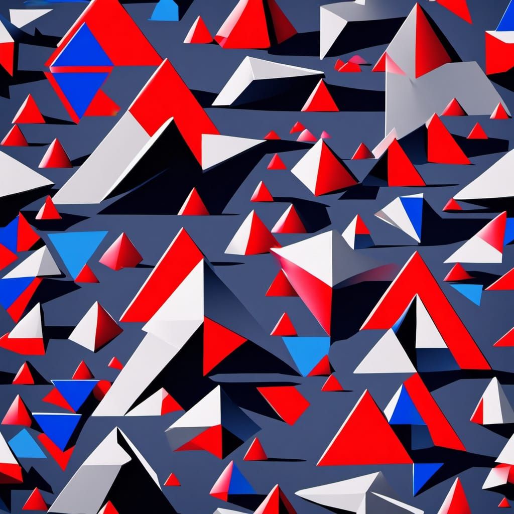 Suprematist Geometrical Pyramid Mosaic