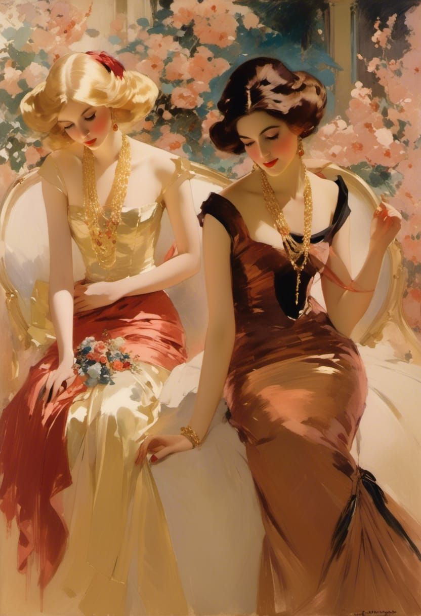 Victorian Women in the Style of Edward Cucuel