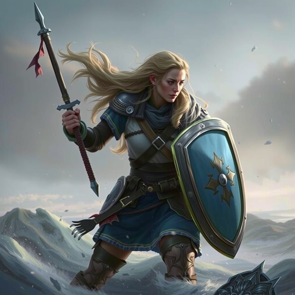 Beautiful, masculine, fearless shield-maiden Freydís Eiríksd...