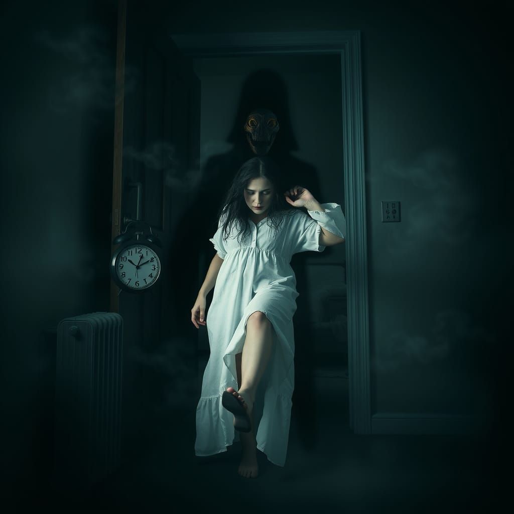 Surreal Night Terror in Hyper-Realistic Style