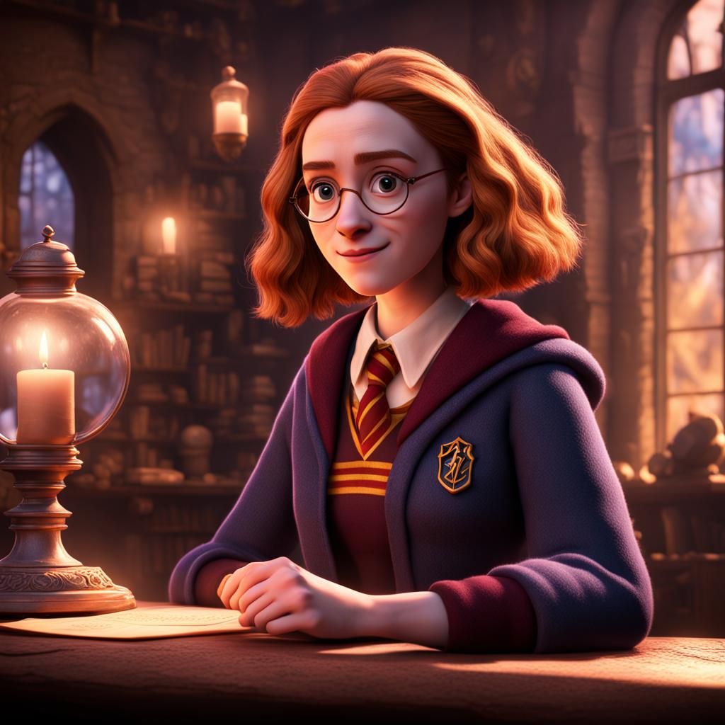 Hermione Granger Reimagined as Pixar 3D Art