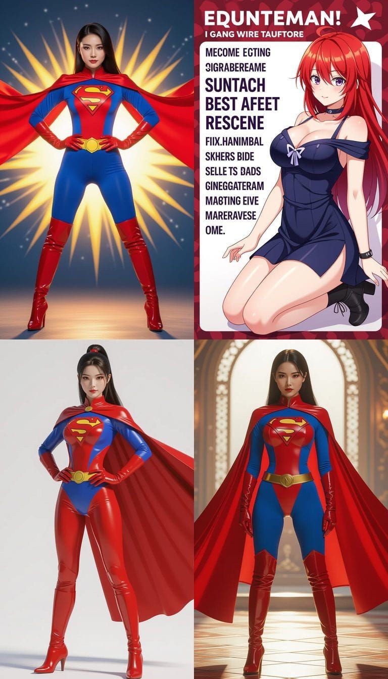 Solar Flare Star Superheroine in Full Body View