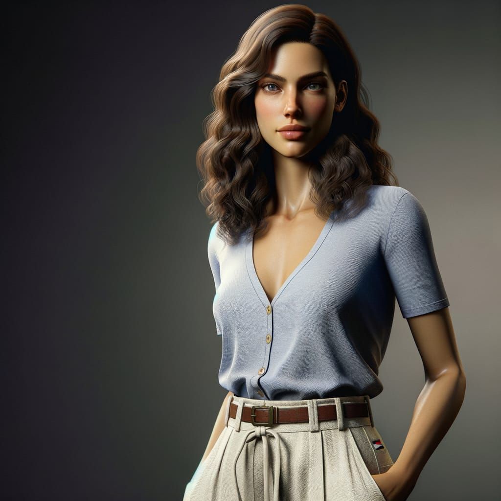 Fantasy Concept Art of Woman in White Linen