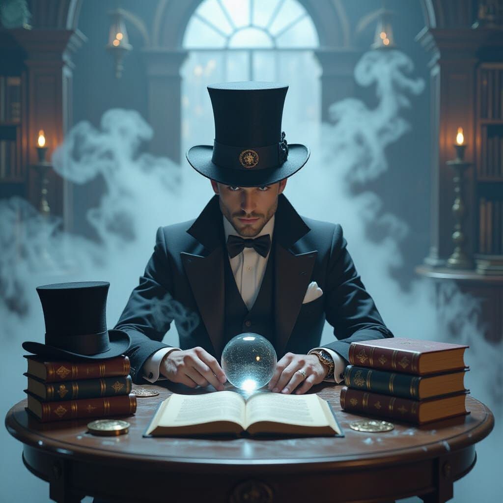 Mystical Magician's Table in Fantastical Realism