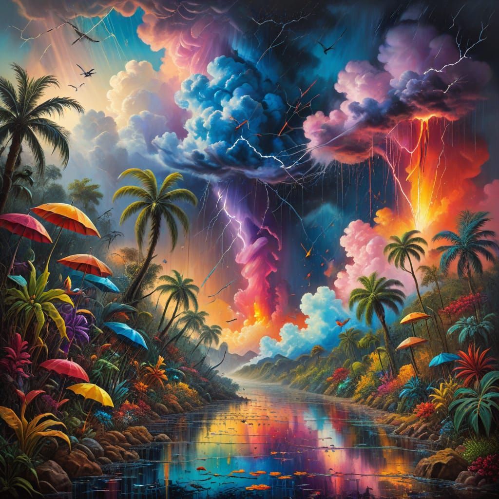 Crayon Thunderstorm Inspired by Salvador Dali