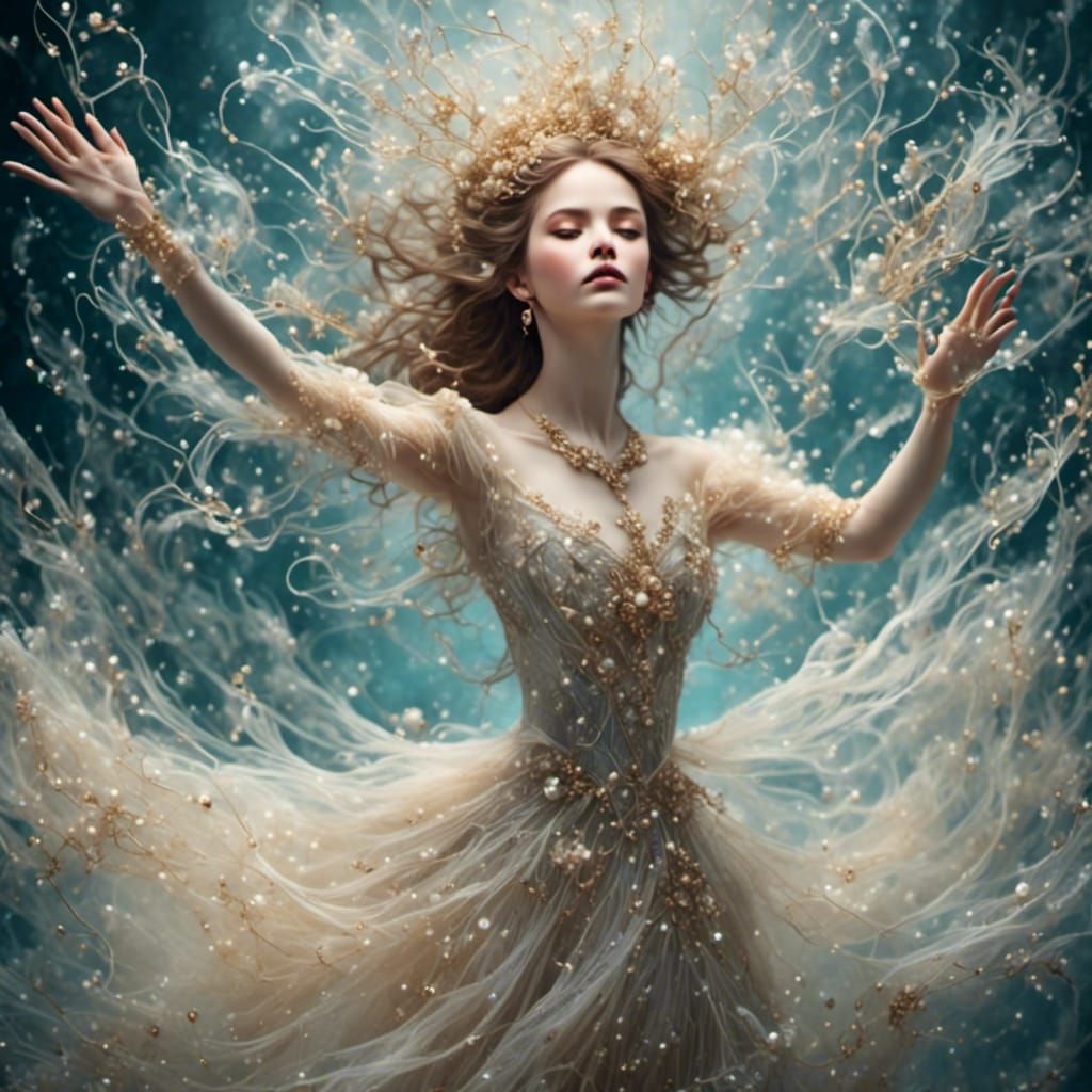 Happy Dancer in Gilt-Filament Glass Style