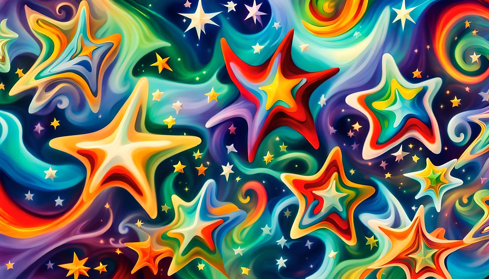 Iridescent Star Cluster Formation in Impasto Style