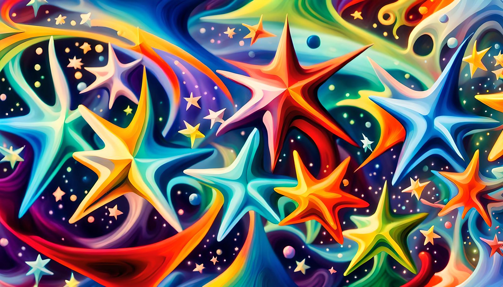 Iridescent Maelstrom Manifesting as Impasto Folk Art