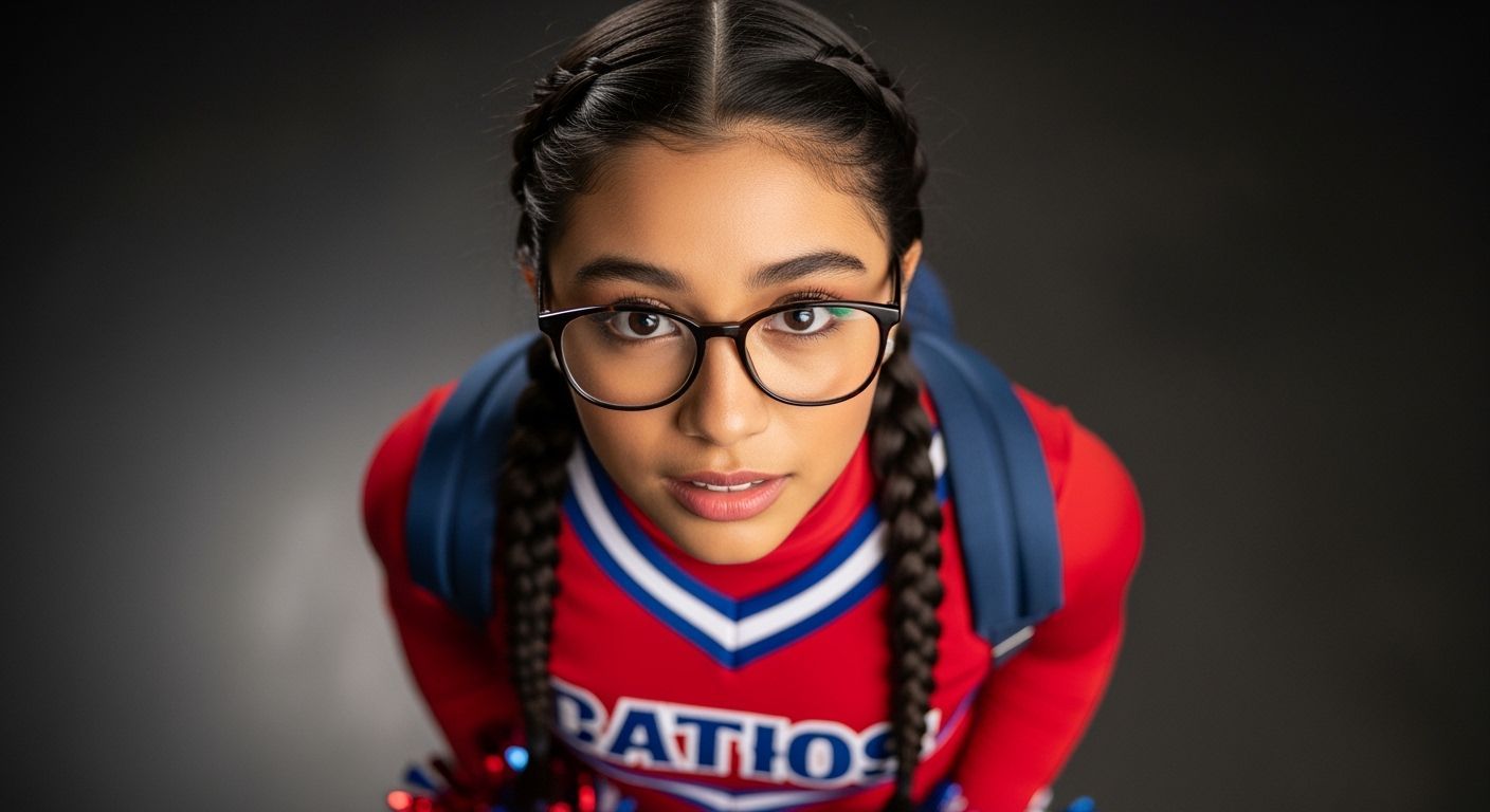 Shy Cheerleader Portrait in Professional Style