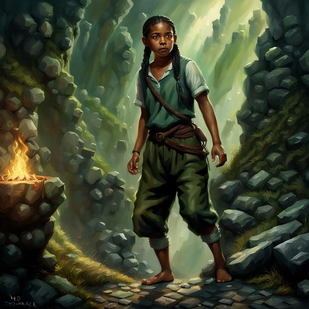 Hyperrealistic Portrait of a Black Hobbit Woman