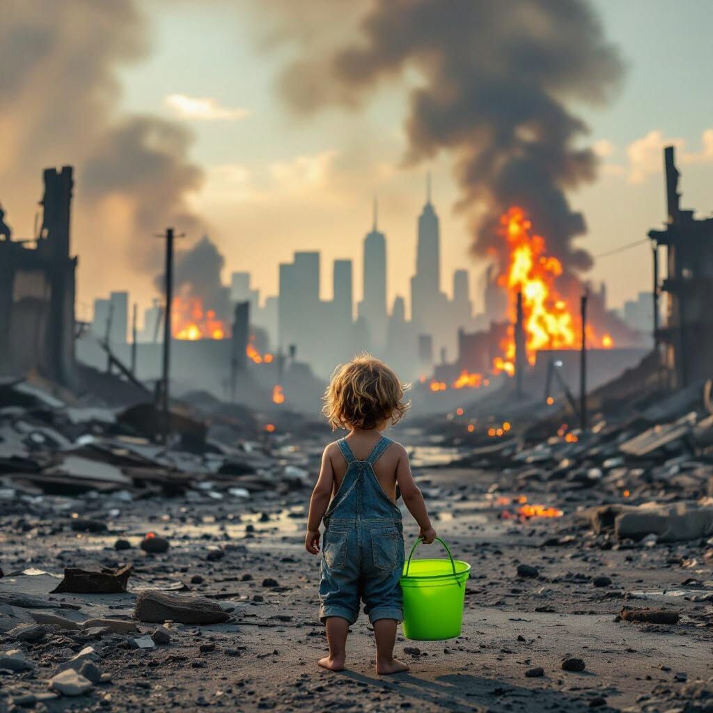 Child and Burning City: Dystopian Hope