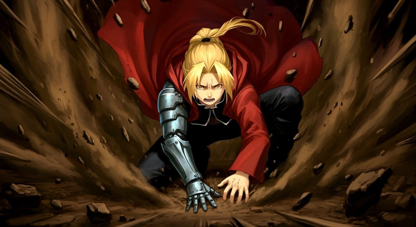Edward Saving Alphonse: Anime-Style Rescue