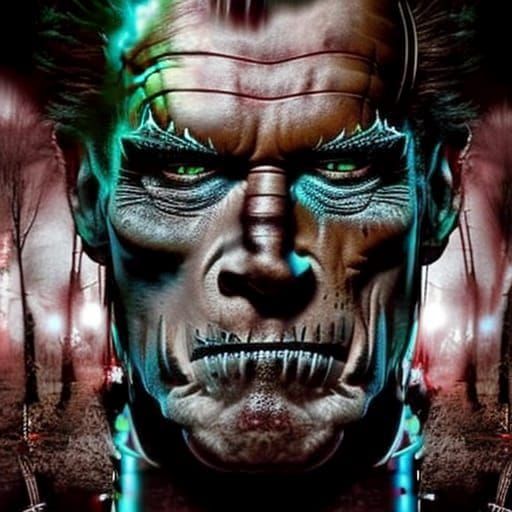 Detailed Forehead of Frankenstein's Monster