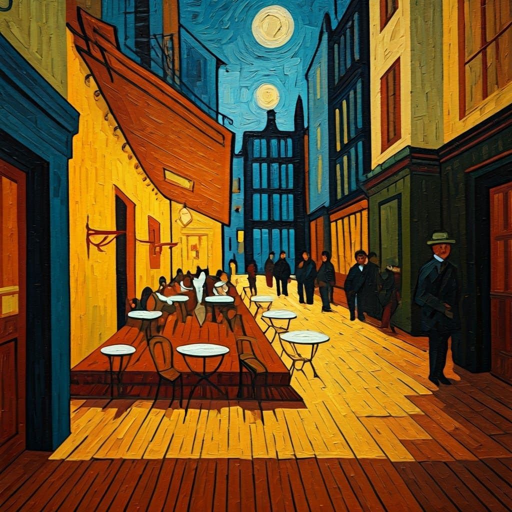 Warmth and Comfort in a Vintage Café, in the Style of Eric R...