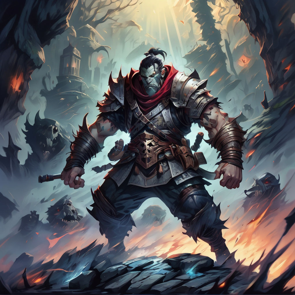 Heroic Medieval Warrior in Fantasy Armor