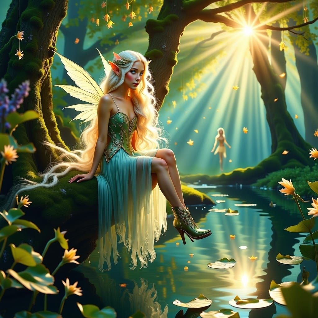 Enchanting Elfin Fairy with Butterfly Wings