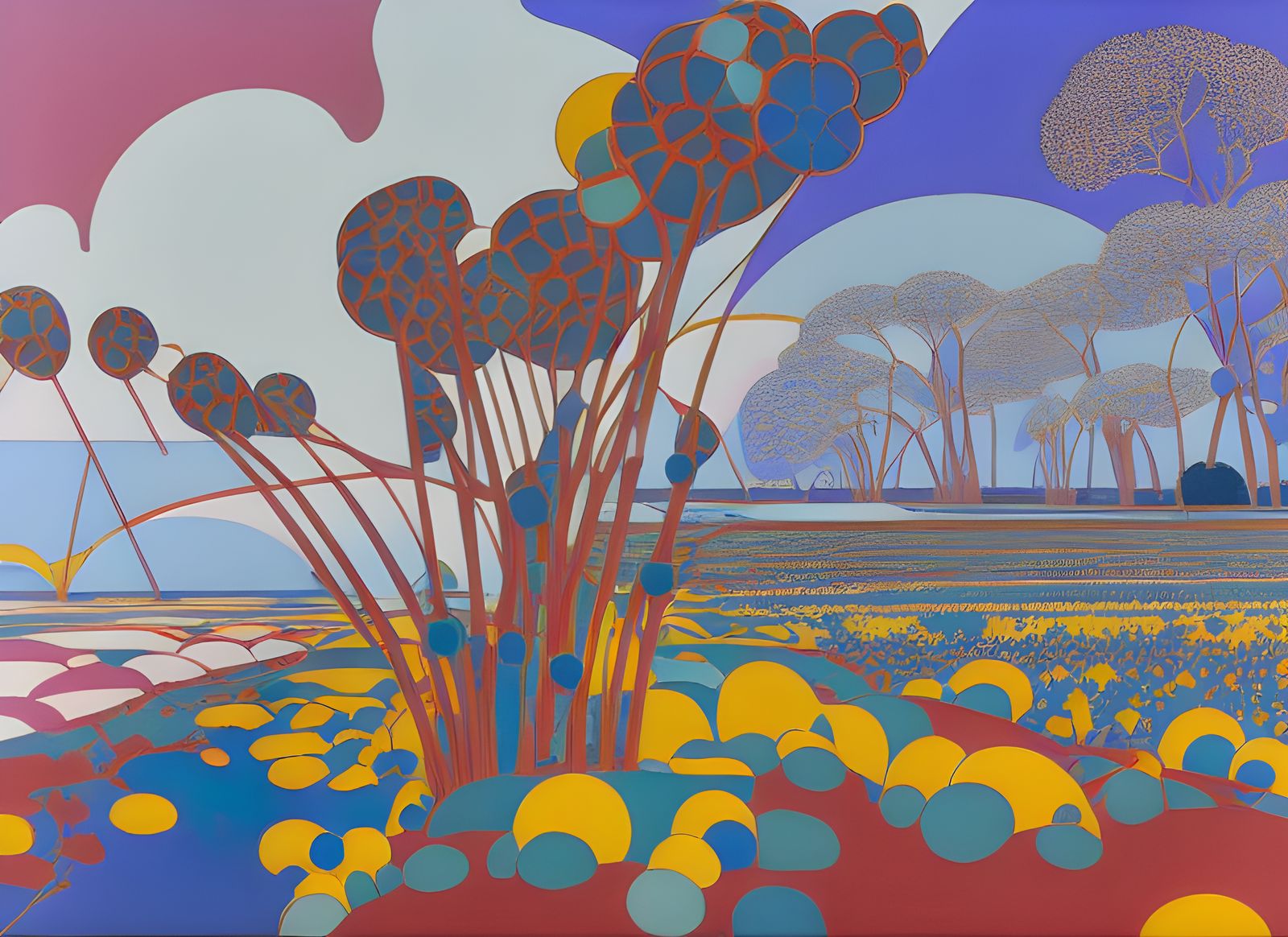 Eerie Coastal Plains Landscape as Impasto Painting