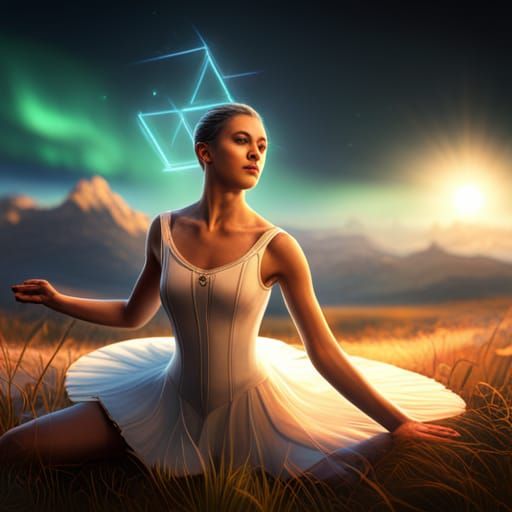 Ballerina with Star of David: Detailed Matte Painting