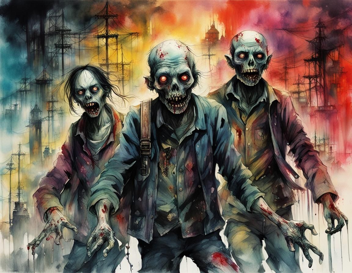Dystopian Zombie Escape with Resurfacing Vampires