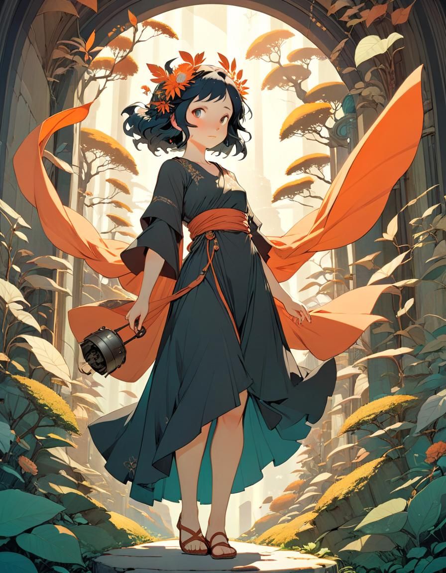 Demeter and Nyx Portrait in Ghibli Style